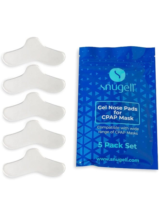 Snugell Gel Nose Pads for CPAP Mask | 5 Pack Set | Compatible with Wide Range of CPAP Masks | Fits Most CPAP Face Masks | Sleep Nose Comfort Pads - Image 1